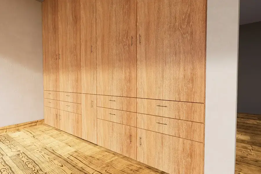 Render of a custom closet used to get the client to approve the quote